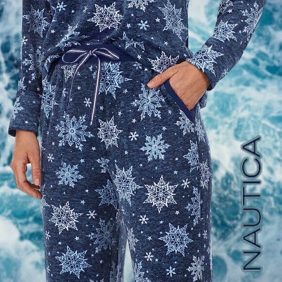 Nautica | 2 Piece Cozy Fleece Pajama Sleepwear Set | Blue | NWT - Picture 5 of 5